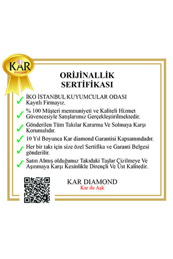 KAR DİAMOND 925 Ayar Gümüş Zincirli Beyaz Taşlı Minimal Yusufçuk Model Kolye - Sertifikalı