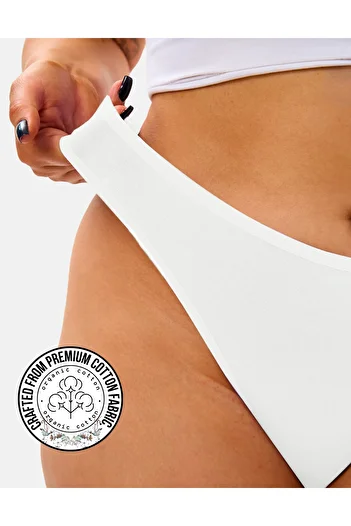 ALYA UNDERWEAR New Year Themed Printed String, White Thong Panties (Kiss Me Printed) Single Pack