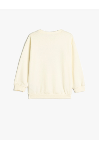 Koton Printed Oversize Crew Neck Long Sleeve Sweatshirt