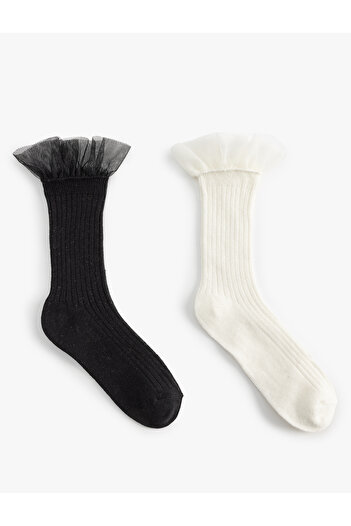 Koton Cotton Lace Socks - Set of 2