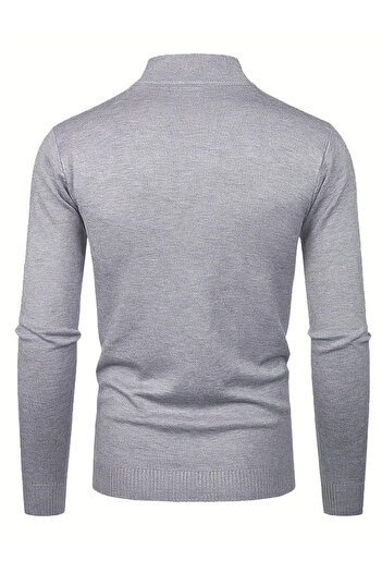 NO4 Half-Necked Textured Knitting Sweater