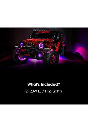 oracle Jeep Wrangler JL & Gladiator JT 18-24 LED Fog Lights With Halo, Sport, ColorSHIFT, No Controller