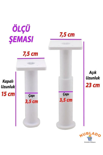 NUBLADO Module Adjustable Support Leg 15 X 23 cm White Leg Furniture Sofa Base Armchair Unit Feet.