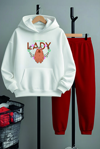 MYADA Capybara Lady Printed Premium Tracksuit Set - 22994