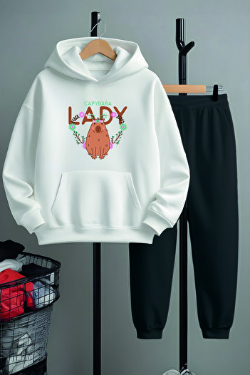 MYADA Capybara Lady Printed Premium Tracksuit Set - 22994