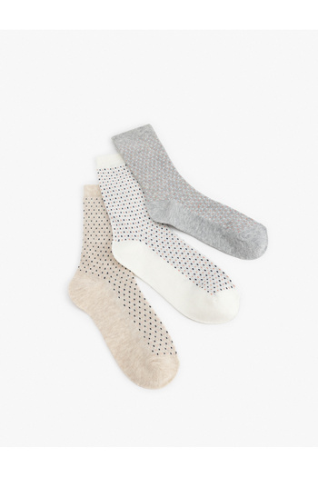 Koton Set of 3 Geometric Patterned Multicolored Socks