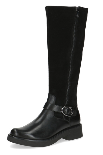 Caprice Damen Elegante Stiefel 9-25504-43 Schwarz 019 Black Comb Leder mit CAP Airmotion