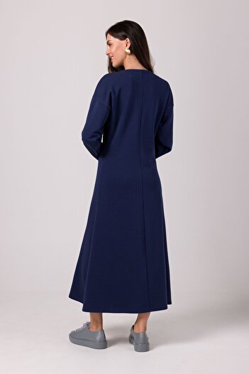 BEWEAR Rochie maxi tricotata cu maneca lunga