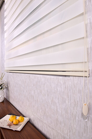Setekshome Ekru Düz Etek Dilimsiz 616-4 Zebra Stor Güneşlik Perde