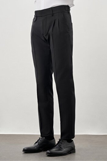 İmza Siyah Yandan Cepli Classic Slim Fit Modelli Pantolon Pantolon 1003245172