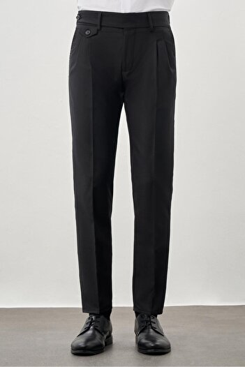 İmza Siyah Yandan Cepli Classic Slim Fit Modelli Pantolon Pantolon 1003245172