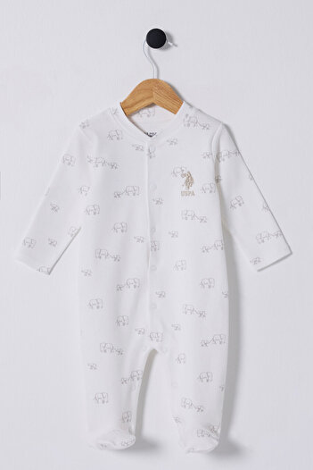 U.S. Polo Assn. U.S. Polo Assn. Baby Boy White Jumpsuit
