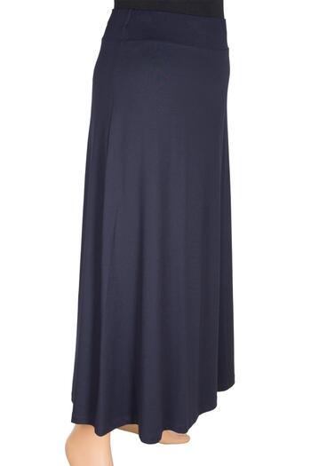 DULE Women's Aymoli Combed Cotton Flared Elastic Waist Lined Navy Blue Skirt