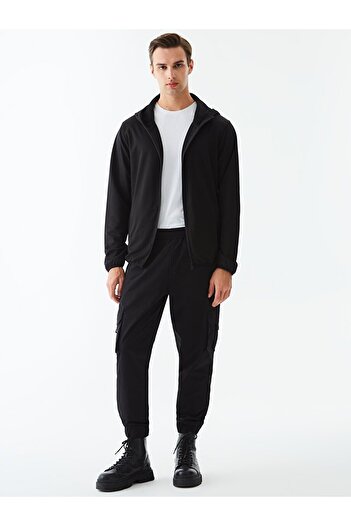 Ltb Siyah Sweatshırt Fermuarlı Kapüşonlu
