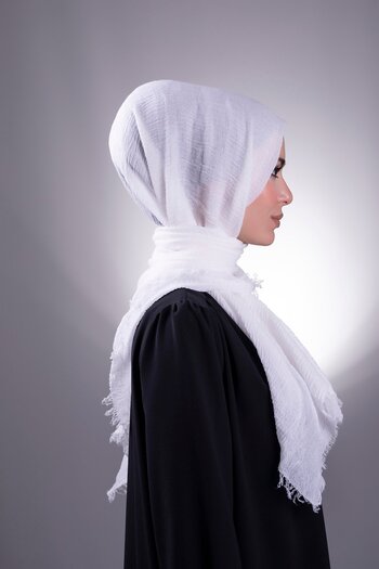 HÜRREM BONE Ecru Plain Classic School Shawl Wrap Shawl 202104_27