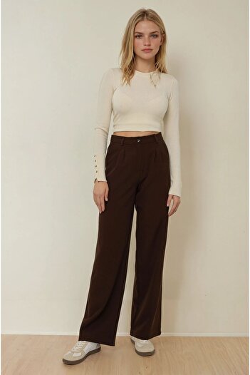 Hiccup Wide Leg Pleated Casual Pants