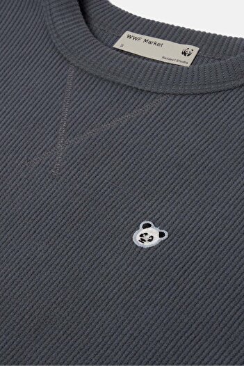 WWF Market Panda Waffle Sweatshirt - Anthracite