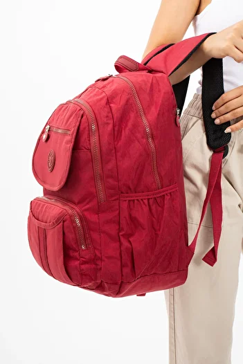 H&D COLLECTİON Ultra Light Multi-Pocket Waterproof Backpack Red (Model: 571-2E)