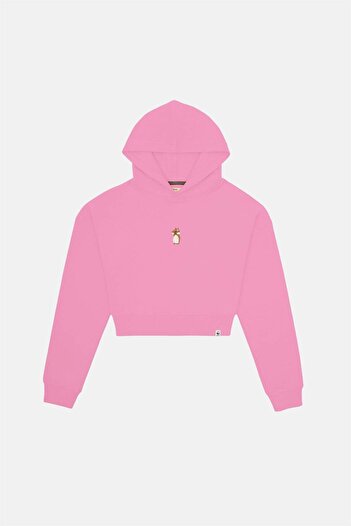 WWF Market Squirrel Supersoft Crop Hoodie - Pink