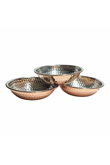 Zinnun Copper 3-Piece Breakfast / Appetizer Plate