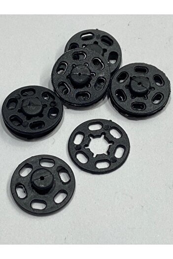 karantuhafiye Plastic Snaps / Black / 2 cm / Set of 6