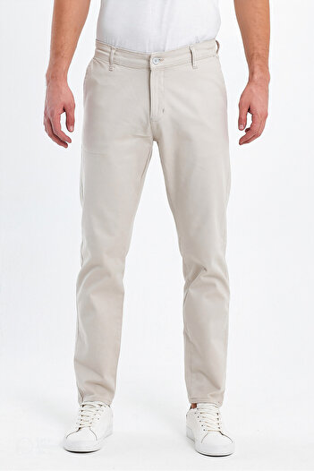 TheSeason Ανδρικό μπεζ Gabardine βαμβακερό Slim Fit Stretchy Chino παντελόνι