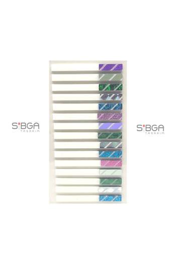 sibga tasarım Transparent Color Glitter Thin Stripe Postit - 225 Sheets Bookmark Sticker
