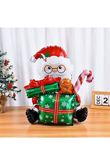 KBK MARKET Christmassitting Gift Boxed Santa Claus Foil Balloon 102X63 cm