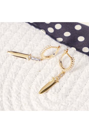 Lekka Design Women's Non-Tarnish Steel Luxury Swinging Sword Earrings