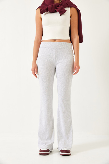 Bianco Lucci Women's Wide Belt Spanish Leg High Waist Pants 60351306