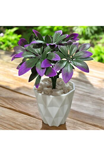 Lilac Home Изкуствена цвете Бял диамант в саксия Зелено-лилаво Flora Vita "Цветето на живота"