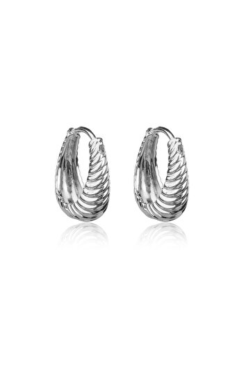 Lekka Design Women's Non-Tarnish Steel Luxury Jewelry Silver Colored Combination Earrings