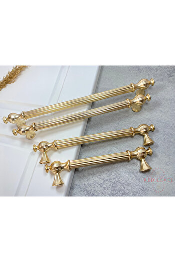 Red Level Hitit 192 mm Altın Modern Metal Kulp Modelleri Lüks Country Mutfak Dolap Çekmece Mobilya Kulbu