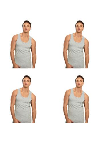 Muks Muk's Men's Undershirt 4-Pack 100% Cotton White-Black-Grey