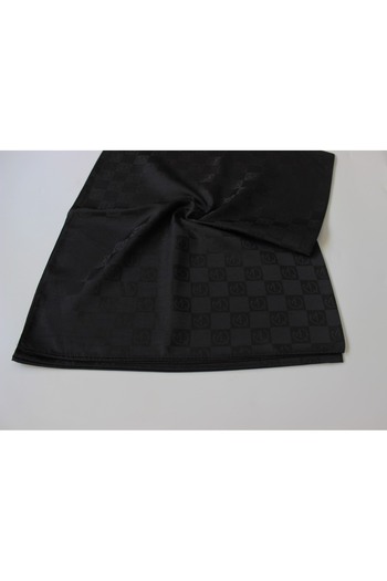 QUM İPEK Checkerboard Patterned Italian Jacquard Shawl - Black