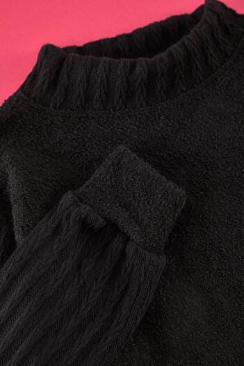 TRENDYOLKIDS Black Girl's Knitwear Sweater Tkdaw25Kz00001