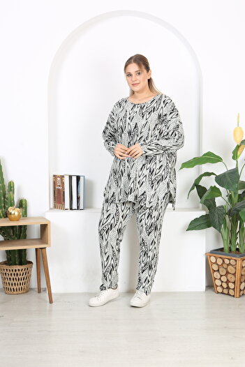 XL Modam Licra Large Size Suit with Bottom Top Pattern