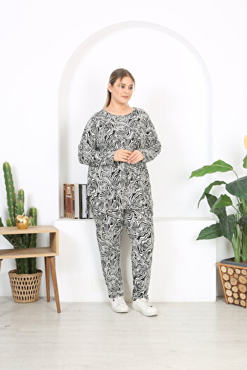 XL Modam Lower Top Patterned Lycra Suit