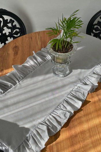 KAMİZ Ruffled Gray Runner 40X110