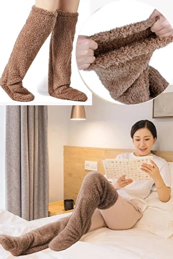 SWEAT FAST Plush Socks Welsoft over Knee Socks Sleeping Room Socks Foot Warmer Long Gonc Sports Socks
