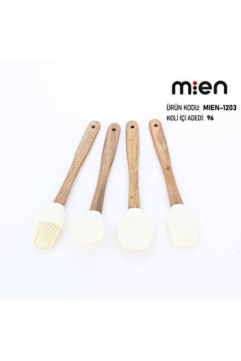 MİEN 4-Piece Silicone Heat-Resistant Cream Kitchen Set