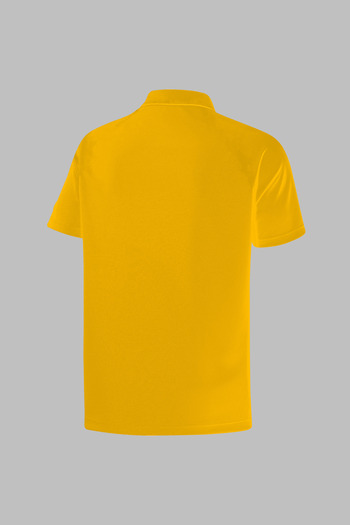 POSEIDON STORM Plus Size Men's Yellow Fabric Solid Short Sleeve Comfort Polo Neck T-Shirt 4Xl-10Xl