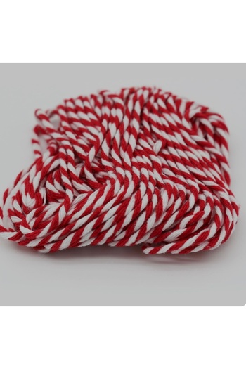 MEKİK BUTİK 100 g - 100 Metres of Martenishing Rope - Red White Packing Rope