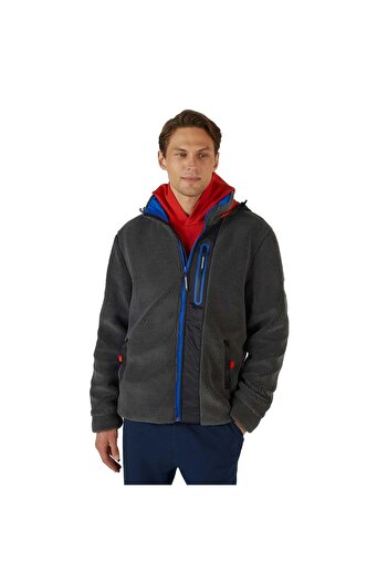 SKECHERS S242039 M Outdoor Fleece Full Zip Sherpa Ανδρικό Casual Παλτό ΓΚΡΙ