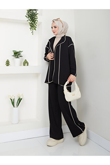 VOLT CLOTHİNG Damen-Set aus geripptem Scuba-Stoff mit Jacke und Hose