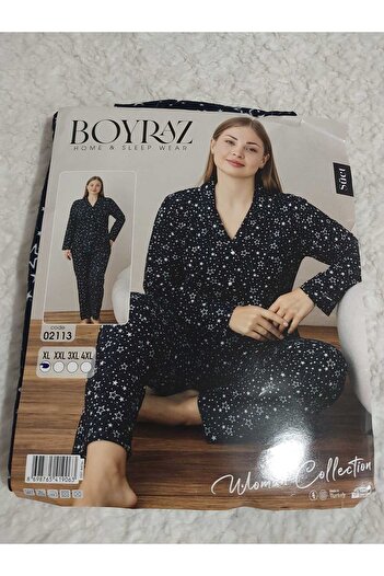 aryam butik BÜYÜK BEDEN KADIN SÜET BATTAL ÖNDEN  DÜĞMELİ UZUN KOLLU PAMUKLU PİJAMA TAKIM