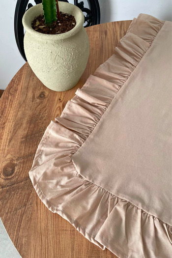 KAMİZ Ruffled Beige Runner 40X110