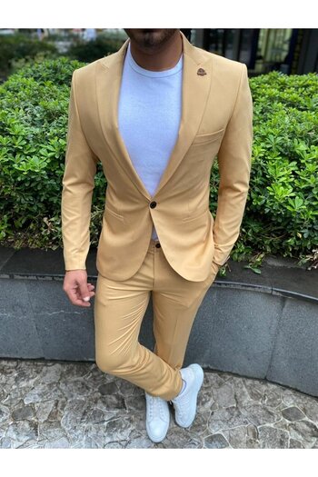 AGUSTİNİ Agustini - CreamSlimFit Sports Dress, Pointed Collar