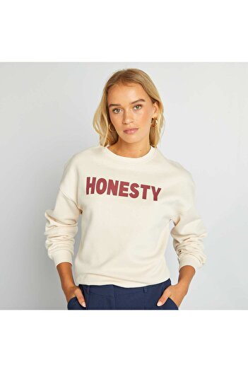 KIABI Printed sweatshirt WHITE