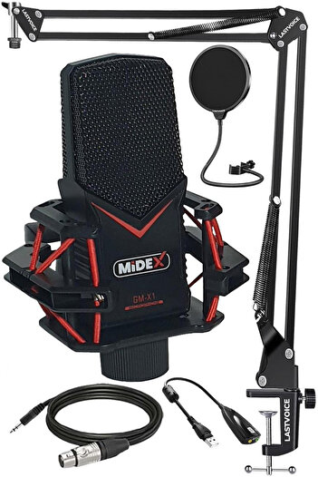 Midex Gmx1st Condenser Stüdyo Mikrofonu Pc Ve Telefon (STAND VE FİLTRELİ)